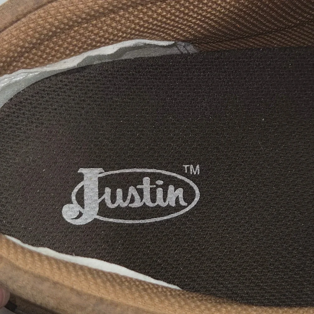 Justin Mens 232 Distressed Brown Leather Moc Toe Chukka Work Boots Size 13M